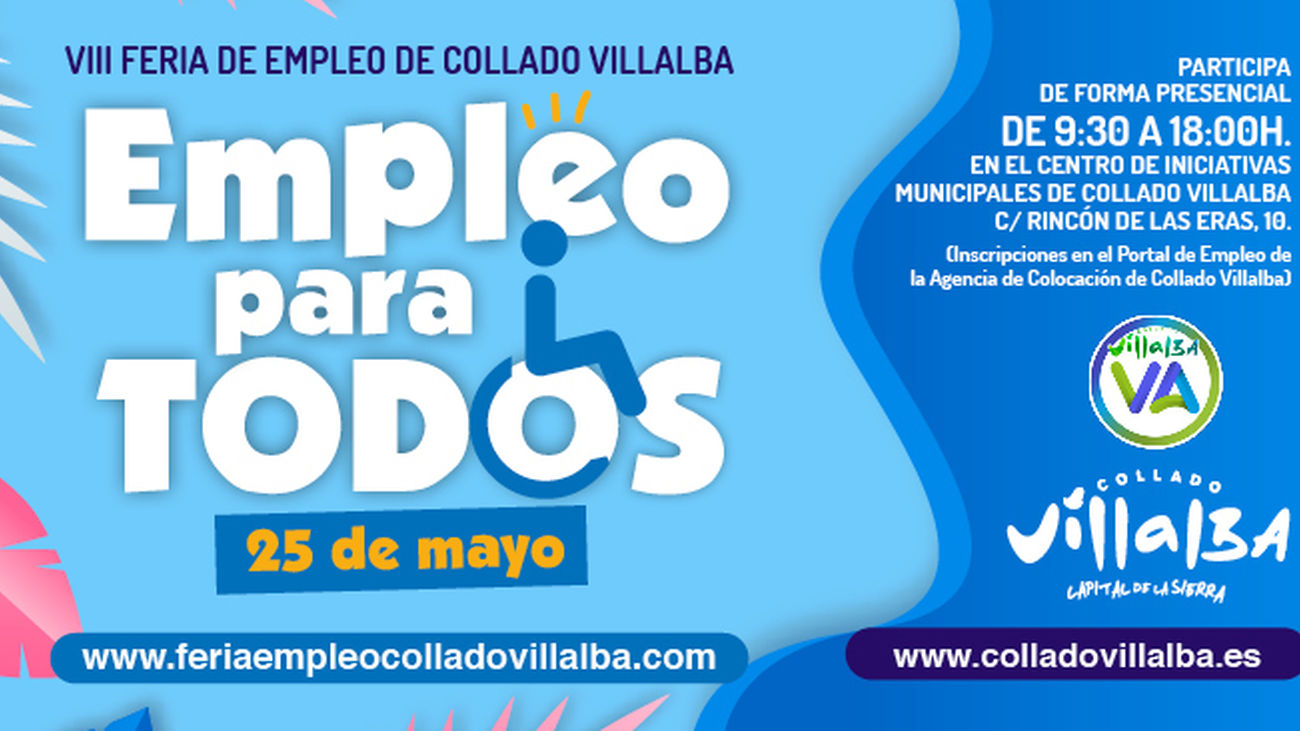 Más de 260 ofertas de trabajo se ofrecerán en la VIII Feria del Empleo de Collado Villalba