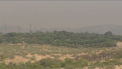 Madrid que vuelve a teñirse de naranja  con la calima procedente del Sáhara