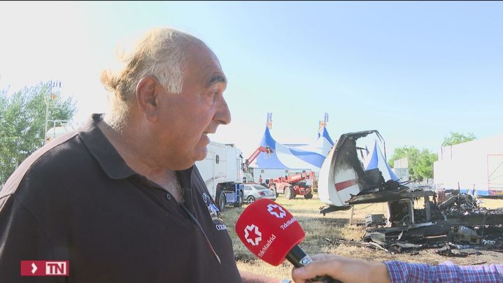 Los trabajadores del circo explican a Telemadrid cómo rescataron a la mujer de las llamas / Telemadrid.es