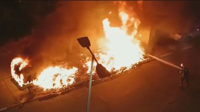 Susto en Rivas por un incendio en unos contenedores