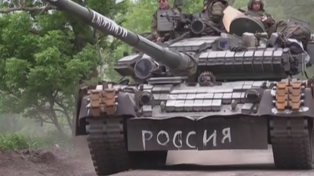 Tanque ruso en la invasión de Ucrania