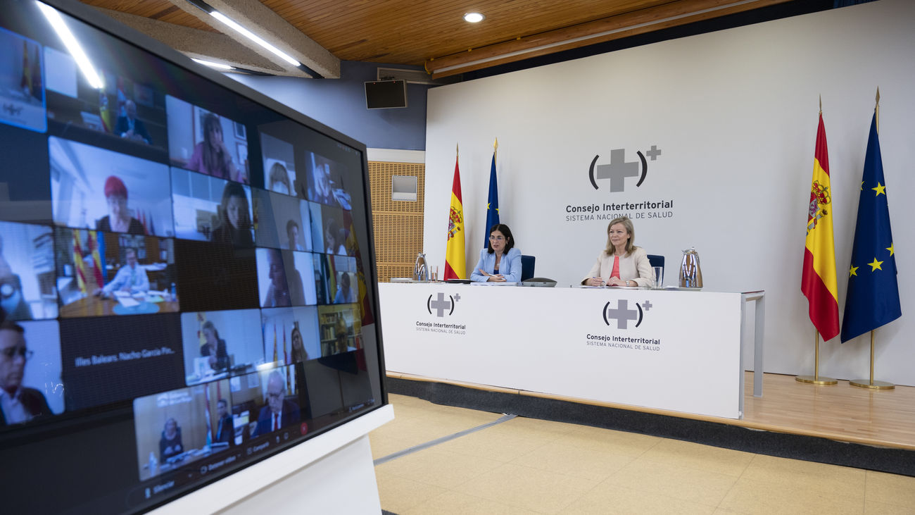 La ministra Carolina Darias durante el Consejo Interterritorial de Salud