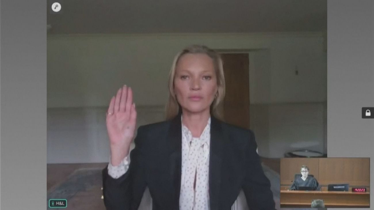Kate Moss durante su testimonio en el juicio de Johnny Depp