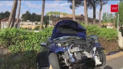 Herida una mujer tras un choque frontal en la M-404, en Torrejón de Velasco