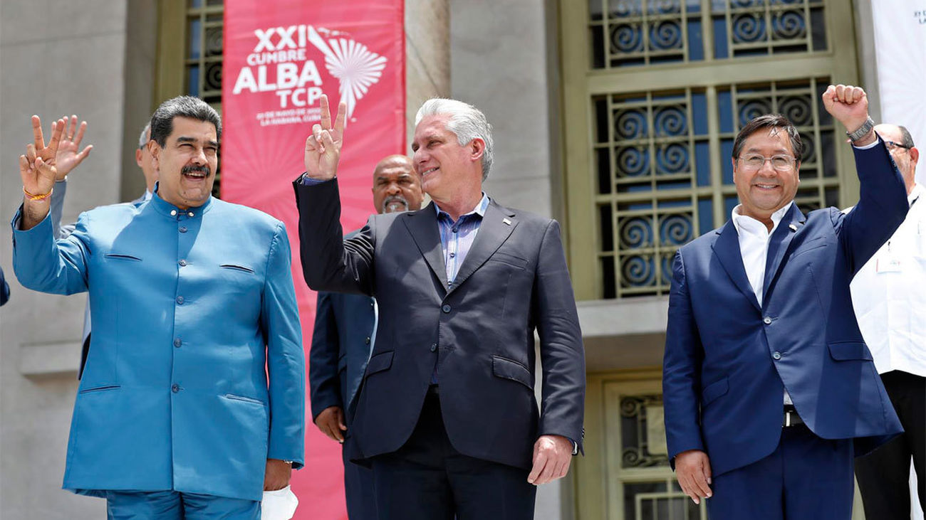 Nicolaas Maduro, Miguel Díaz Canel y Luis Arce en la Cumbre de ALBA