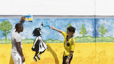 Un mural en la cárcel de Soto para homenajear a las víctimas de la guerra en Ucrania