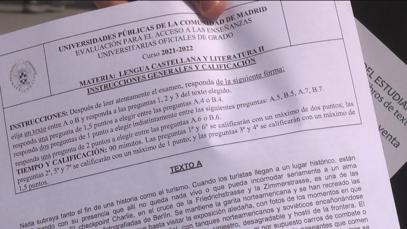 Los alumnos de Ciencias, los primeros en hacer la EvAU en Madrid