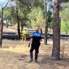 Bomberos sofocan un nuevo incendio en el pinar de Las Presillas, en Alcorcón