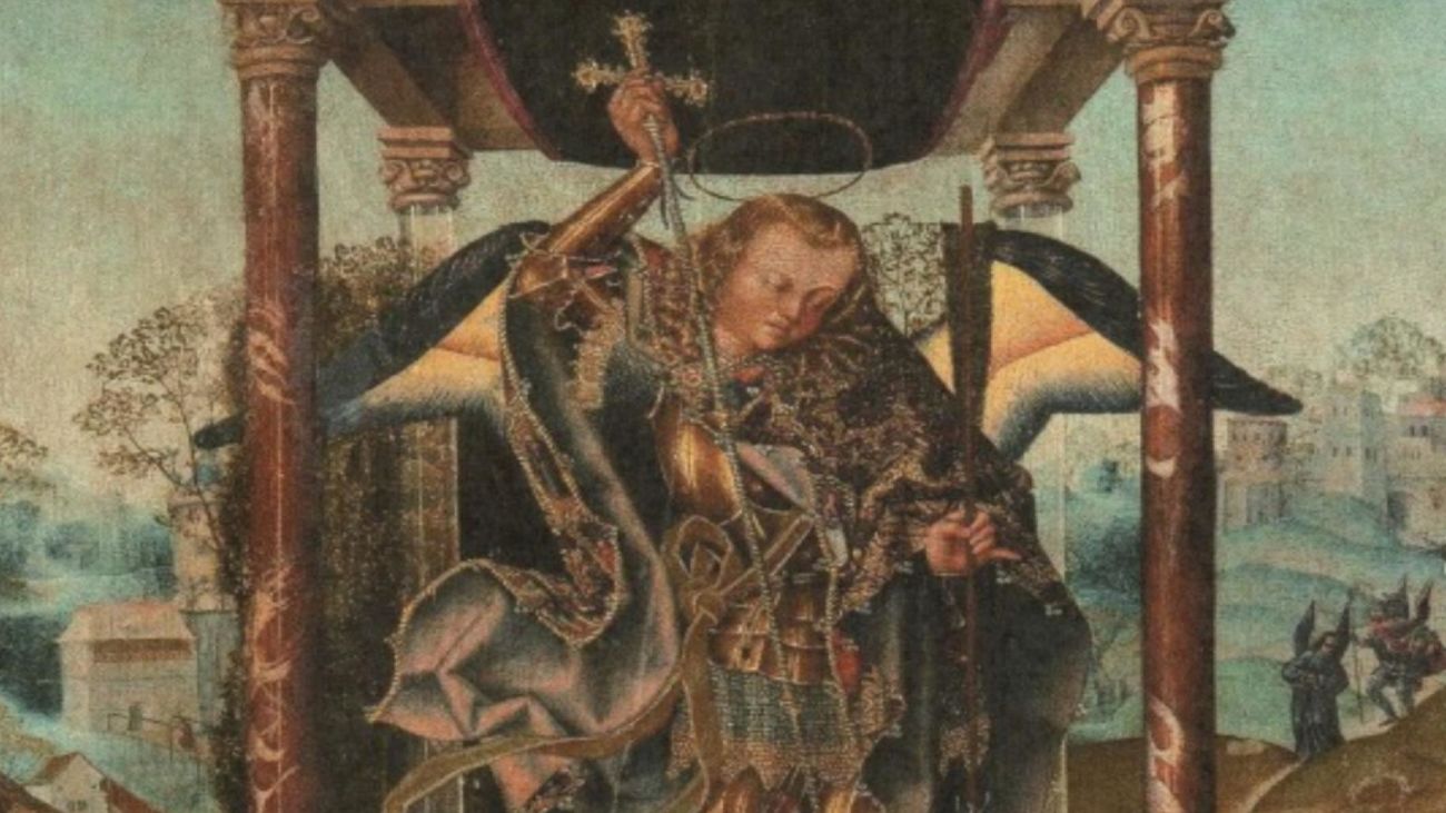 'San Miguel venciendo al diablo', obra de Pedro Delgado