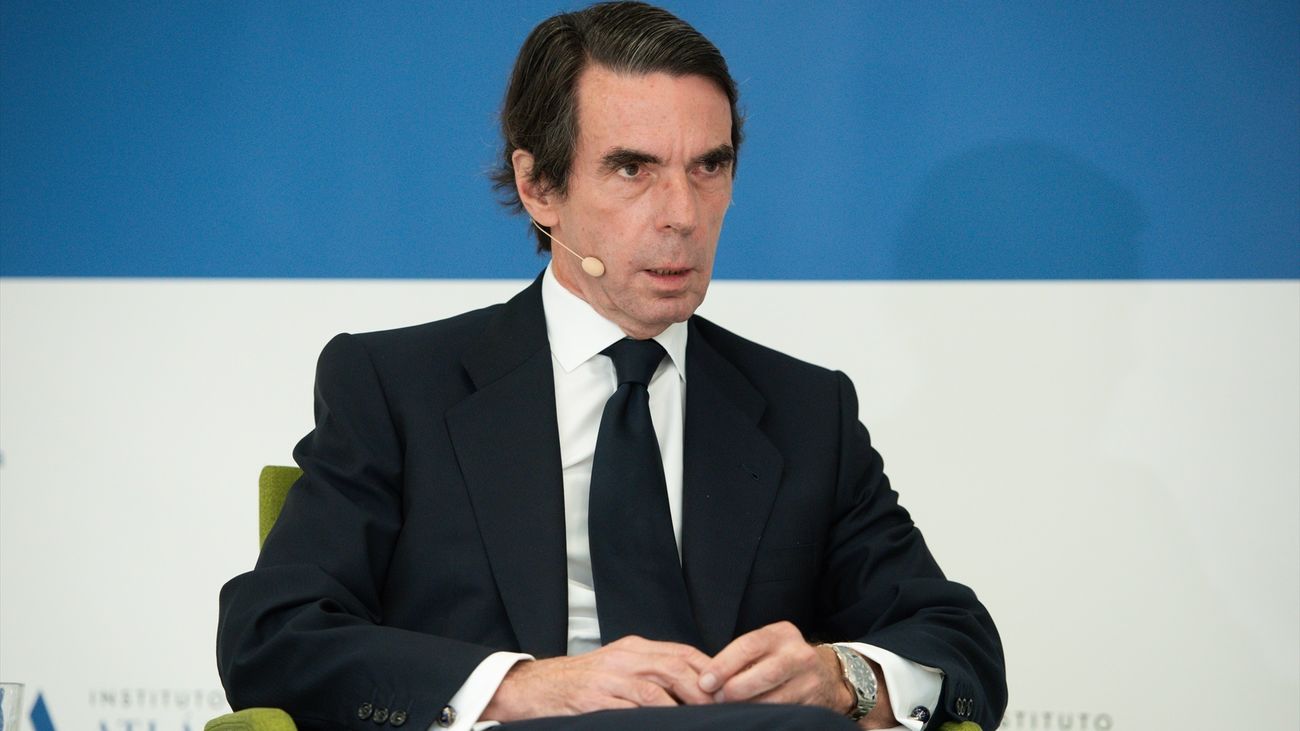 El expresidente del Gobierno José María Aznar durante una sesión del Aula de Liderazgo IADG-UFV