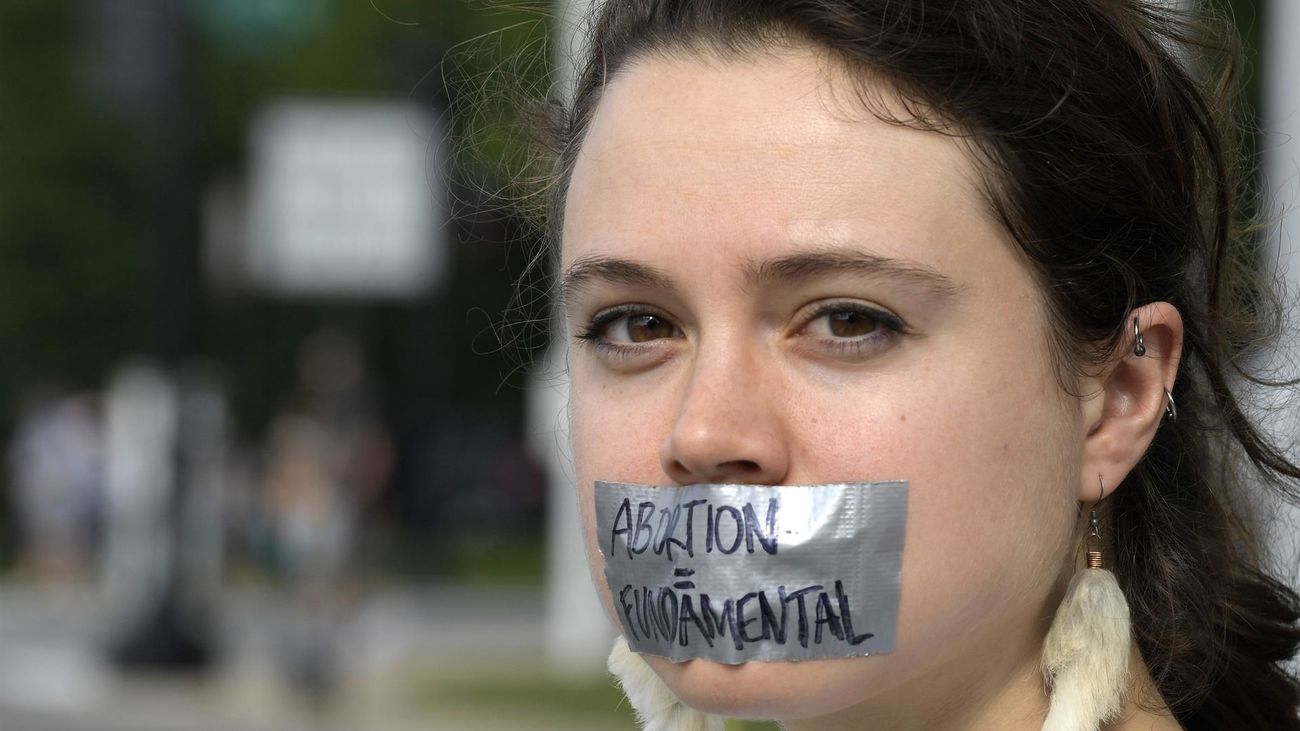 Manifestante a favor del aborto en EEUU