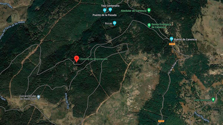 Mapa cascada Mojonavalle / REDACCIÓN