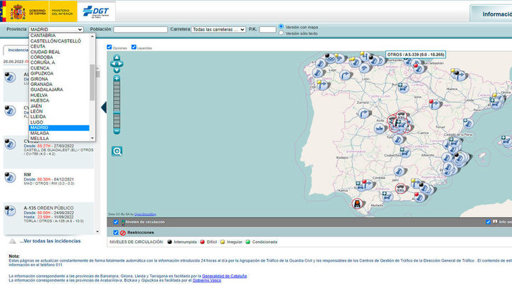 Cómo consultar incidencias a tiempo real en la página de la DGT / REDACCIÓN