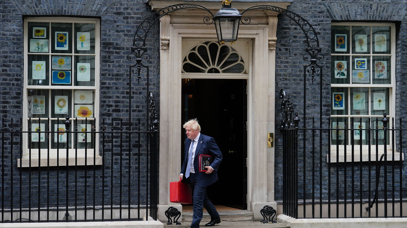 Boris Johnson en el 10 de Downing Street, residencia del primer ministro del Reino Unido