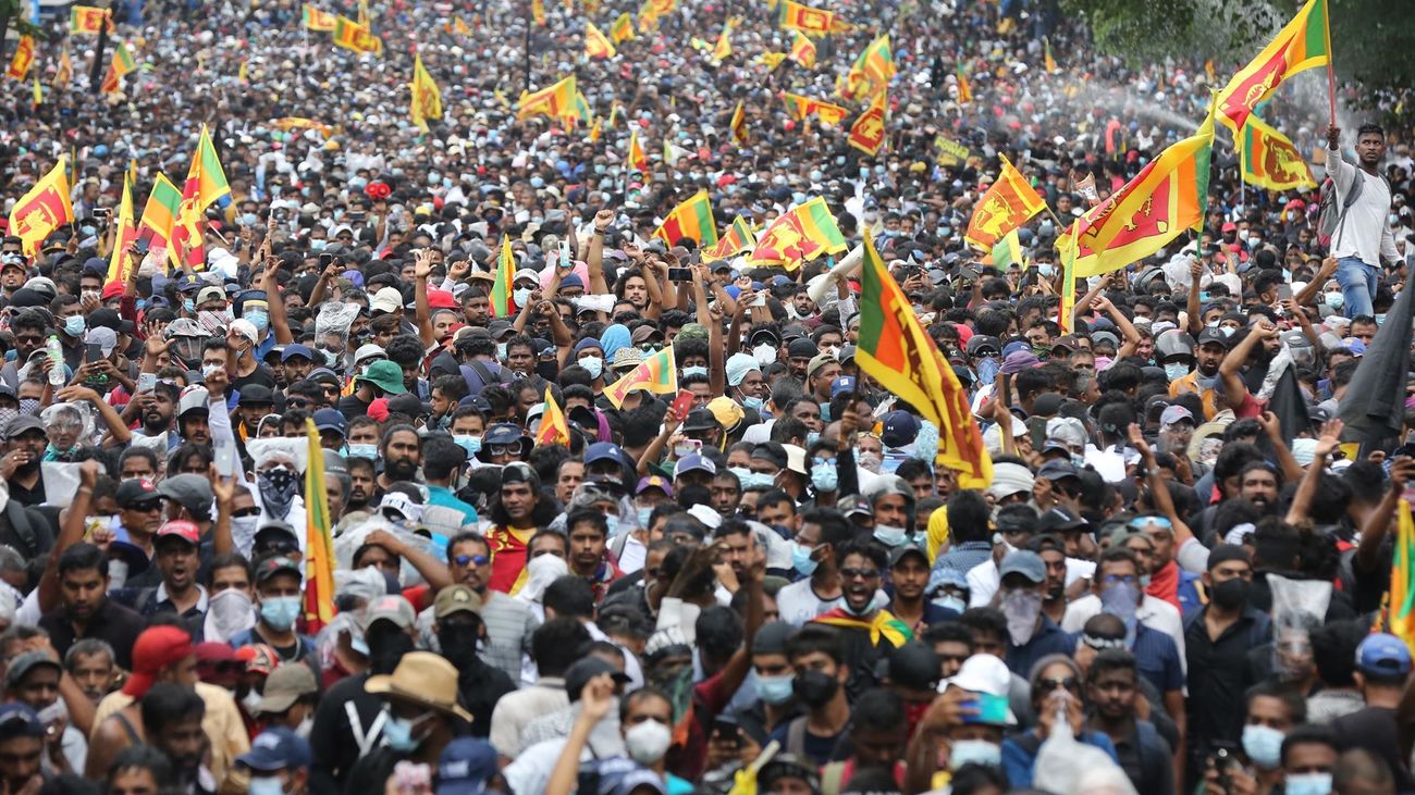 Imagen de una manifestación en Sri Lanka