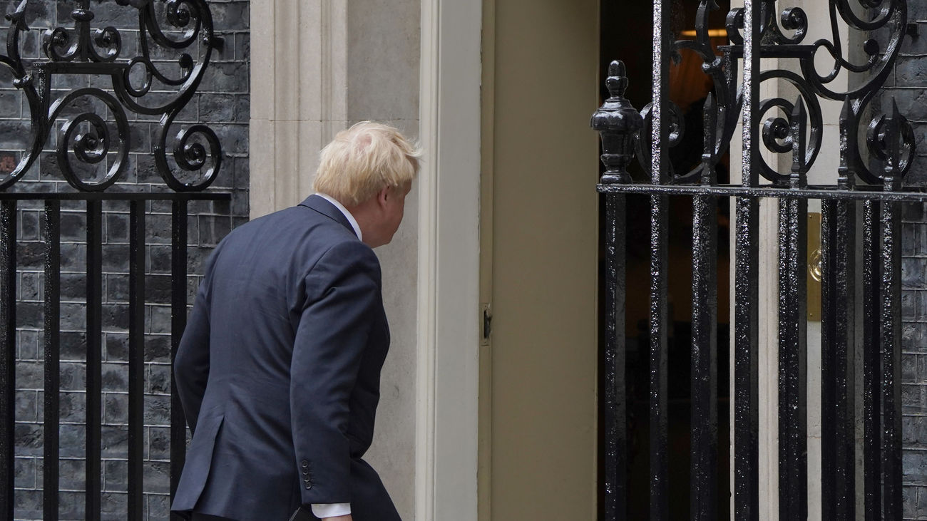 Boris Johnson en el número 10 de Downing Street