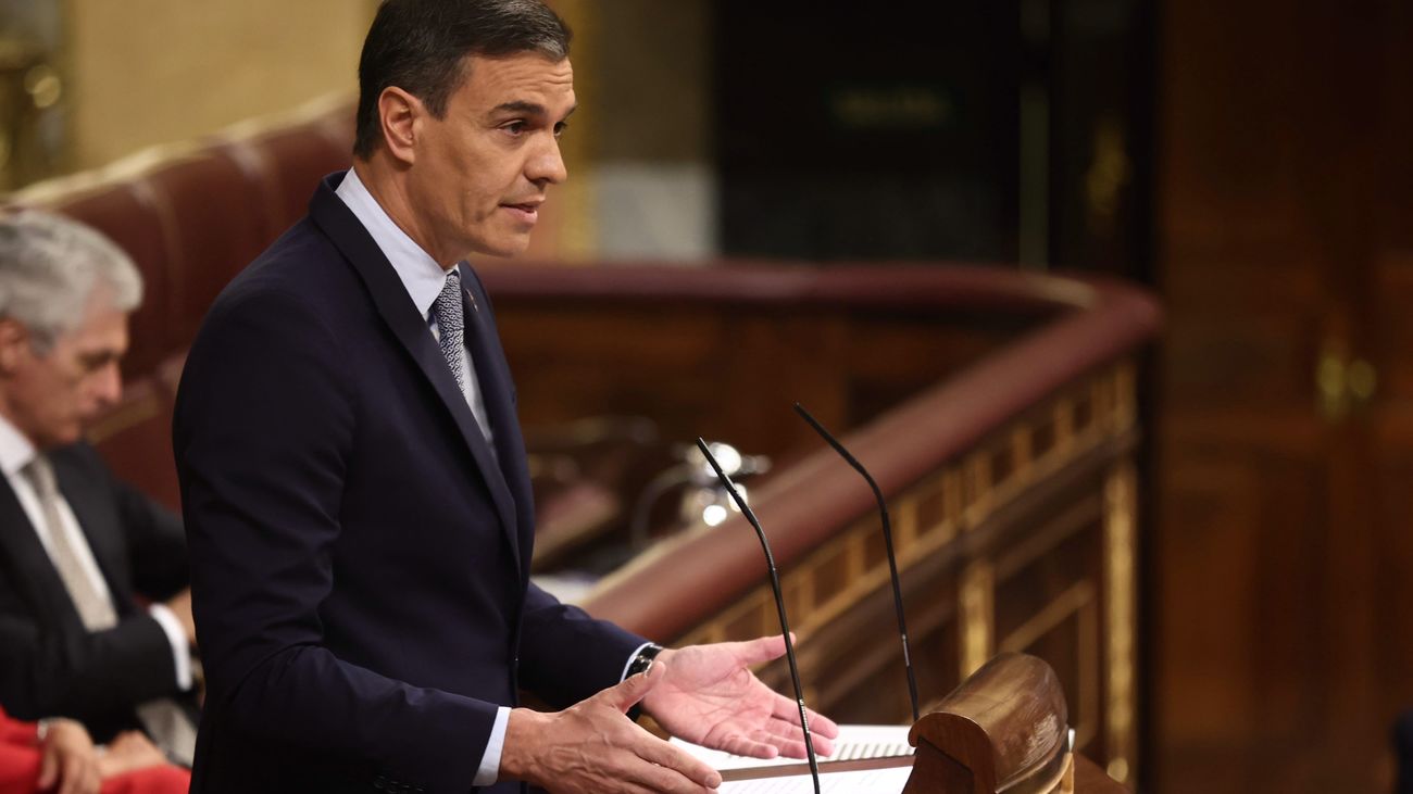 Pedro Sánchez, durante su intervención en el Debate del Estado de la Nación