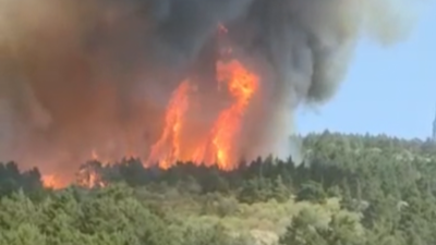 Un incendio forestal en Navafría amenaza con entrar en el Parque Nacional de la Sierra de Guadarrama