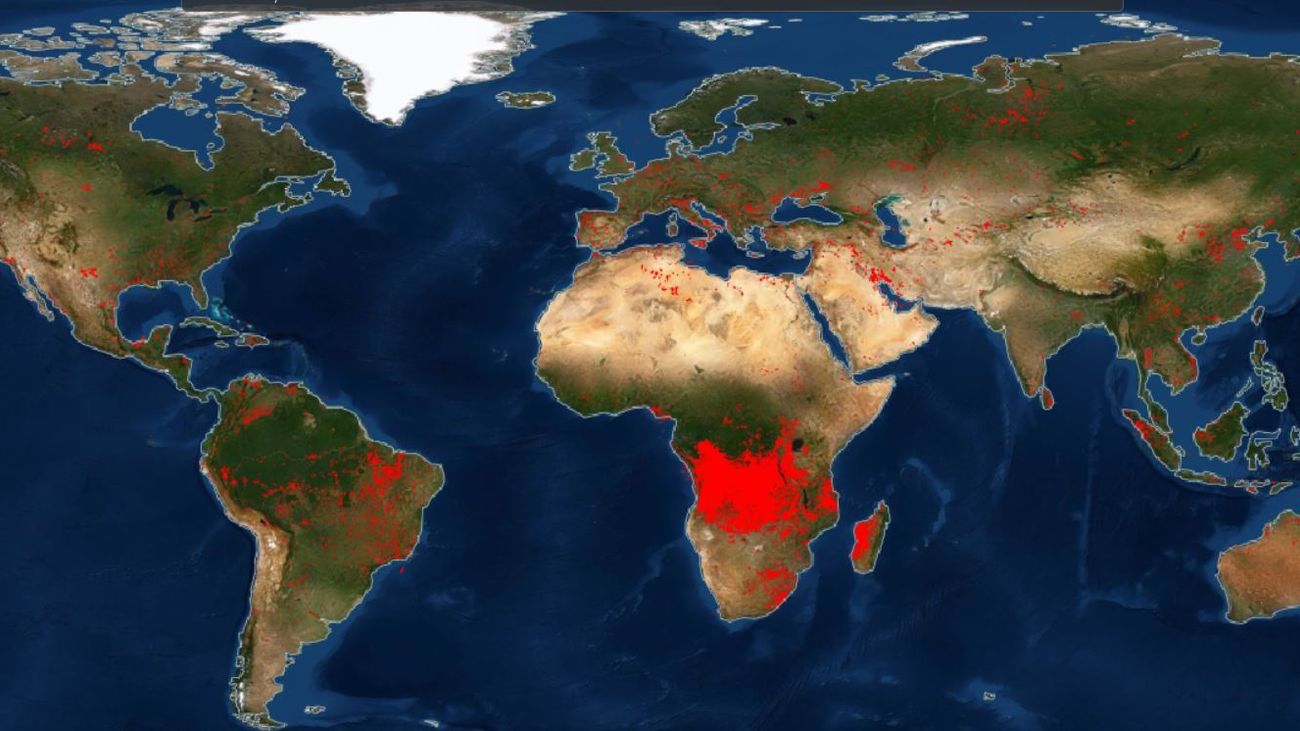 Incendios en todos los continentes a 17 de julio de 2022