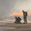 Un trabajador herido en el incendio de una planta de reciclaje de San Fernando de Henares
