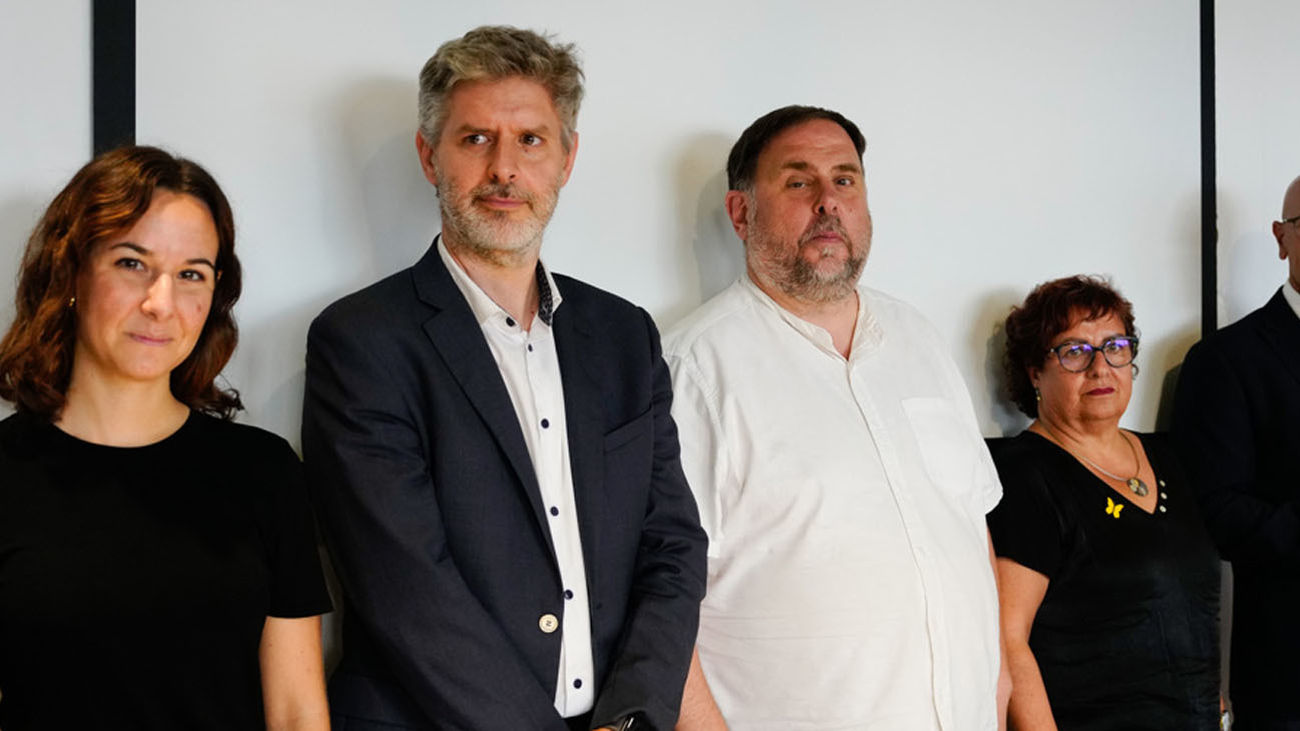 Junqueras durante la rueda de prensa