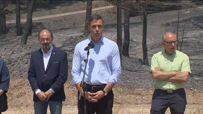 Sánchez promete "recuperar" con "todos los recursos"  necesarios los daños causados en Ateca