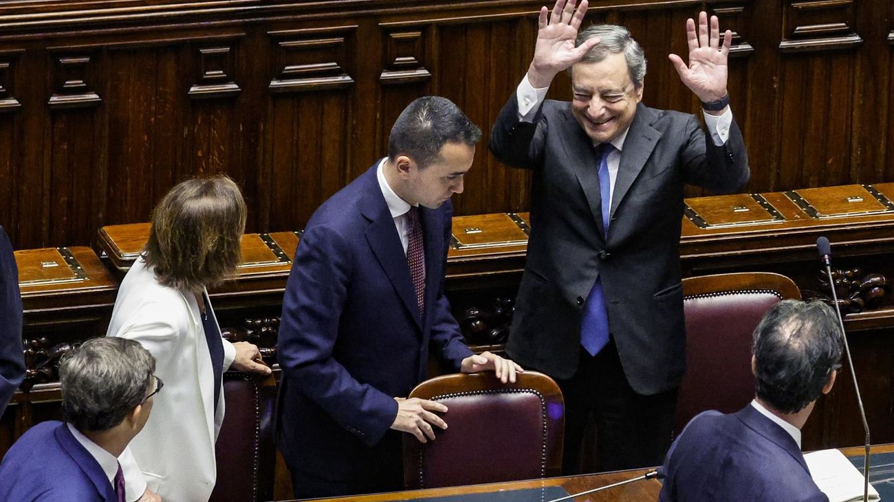 Mario Draghi en su despedida del Parlamento este jueves