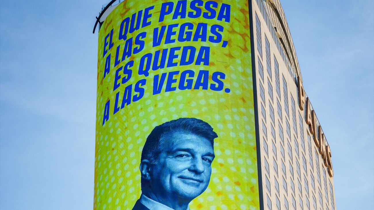 Laporta reta al Real Madrid con otro anuncio gigante en Las Vegas