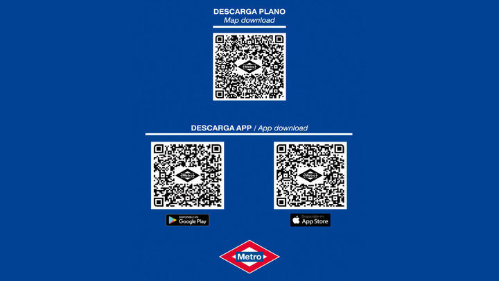 Código QR del plano digital del Metro y la aplicación de Metro de Madrid / Metro de Madrid