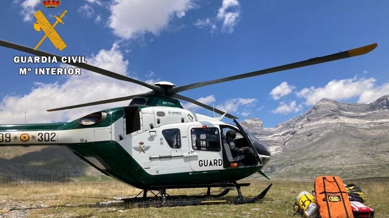 Rescate efectuado en Monte Perdido, en Fanlo, por la Guardia Civil