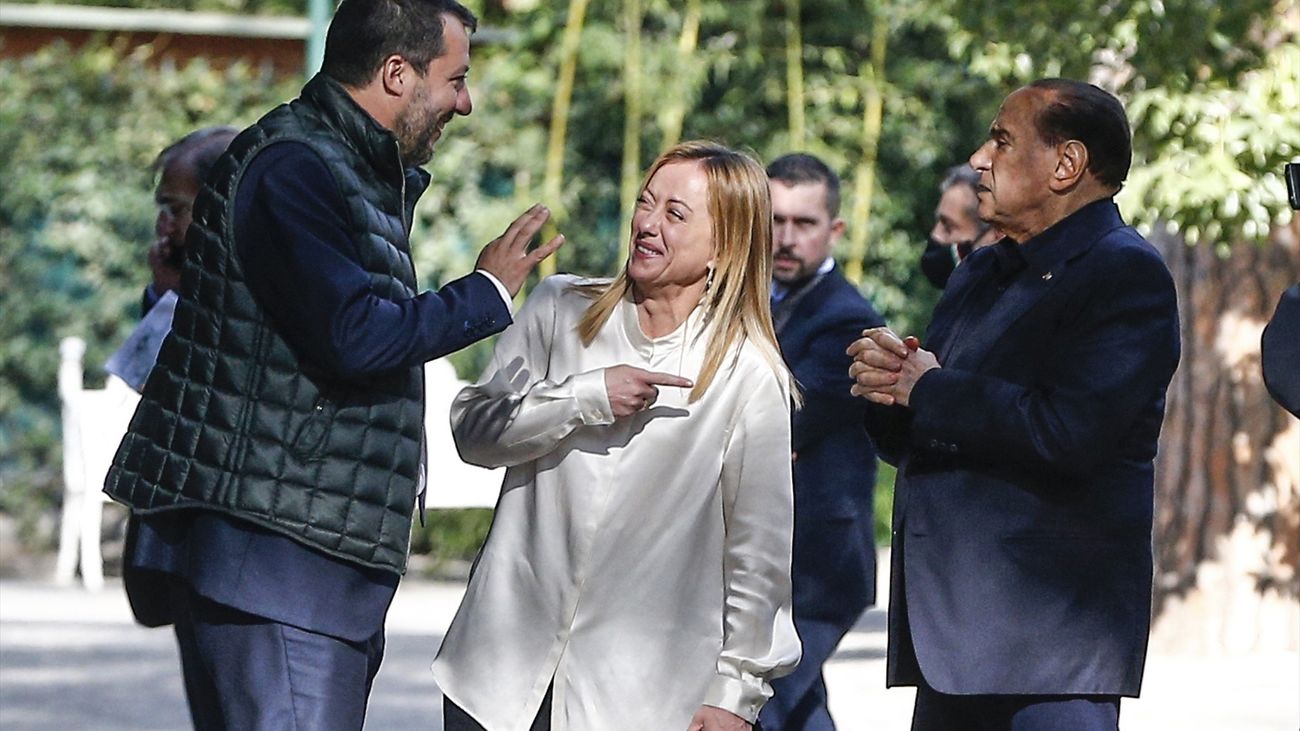 Líderes de la coalición de centroderecha de Italia