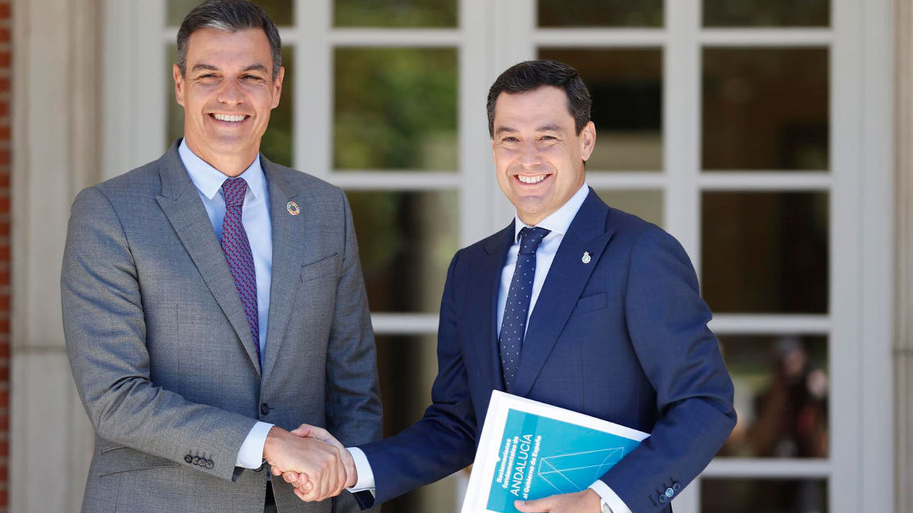 Moreno pide a Sánchez un fondo de compensación de 1.731 millones para Andalucía, Valencia, Murcia y Castilla-La Mancha