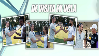Bale visita a la plantilla del Real Madrid
