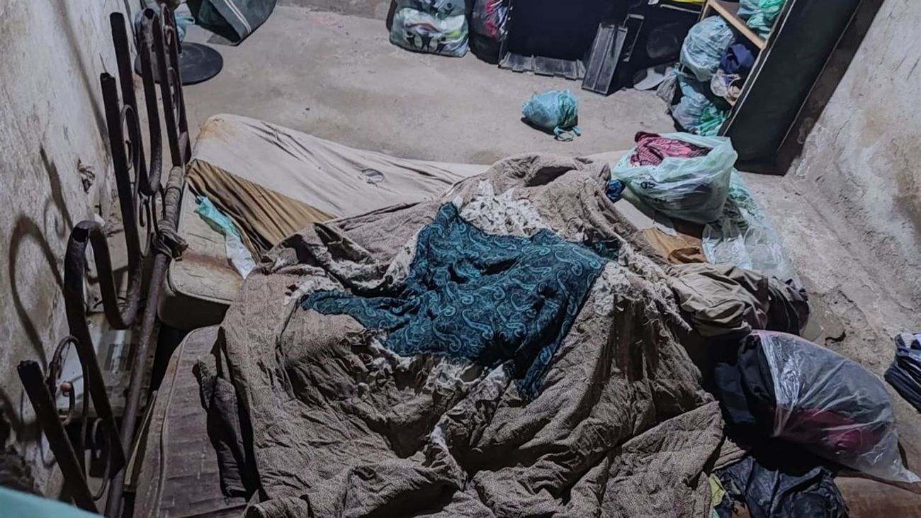 Habitación en la que estaban secuestrados