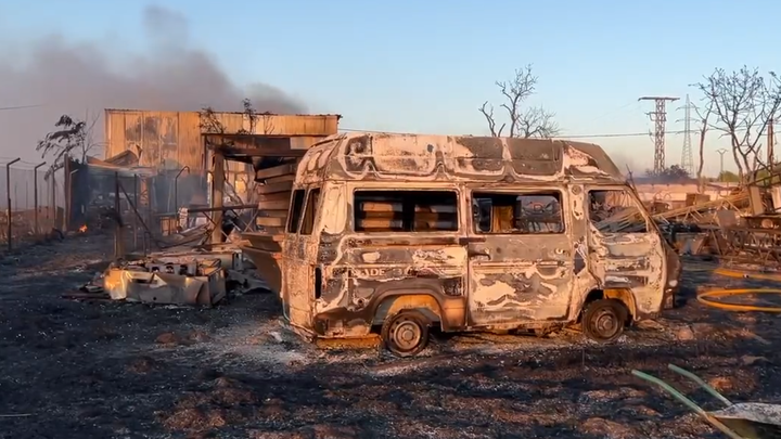 Efecto del fuego en una propiedad de Velilla de San Antonio / TELEMADRID