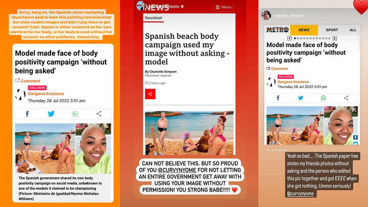 Denuncia de una de las modelos del cartel del Ministerio de Igualdad / REDACCIÓN