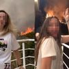 Indignación en las redes con una joven bailando delante de un incendio