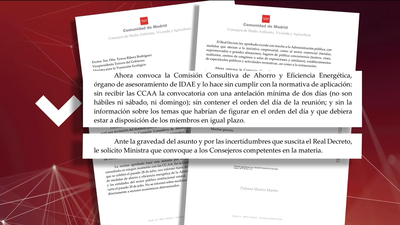 La Comunidad de Madrid envía una carta a Ribera para que convoque a los consejeros ante las "incertidumbres" del decreto