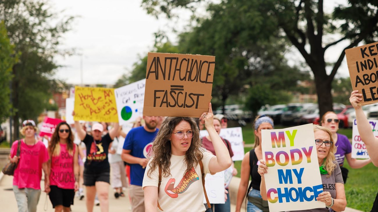 Manifestantes contra la nueva ley anti aborto en Indiana, EEUU