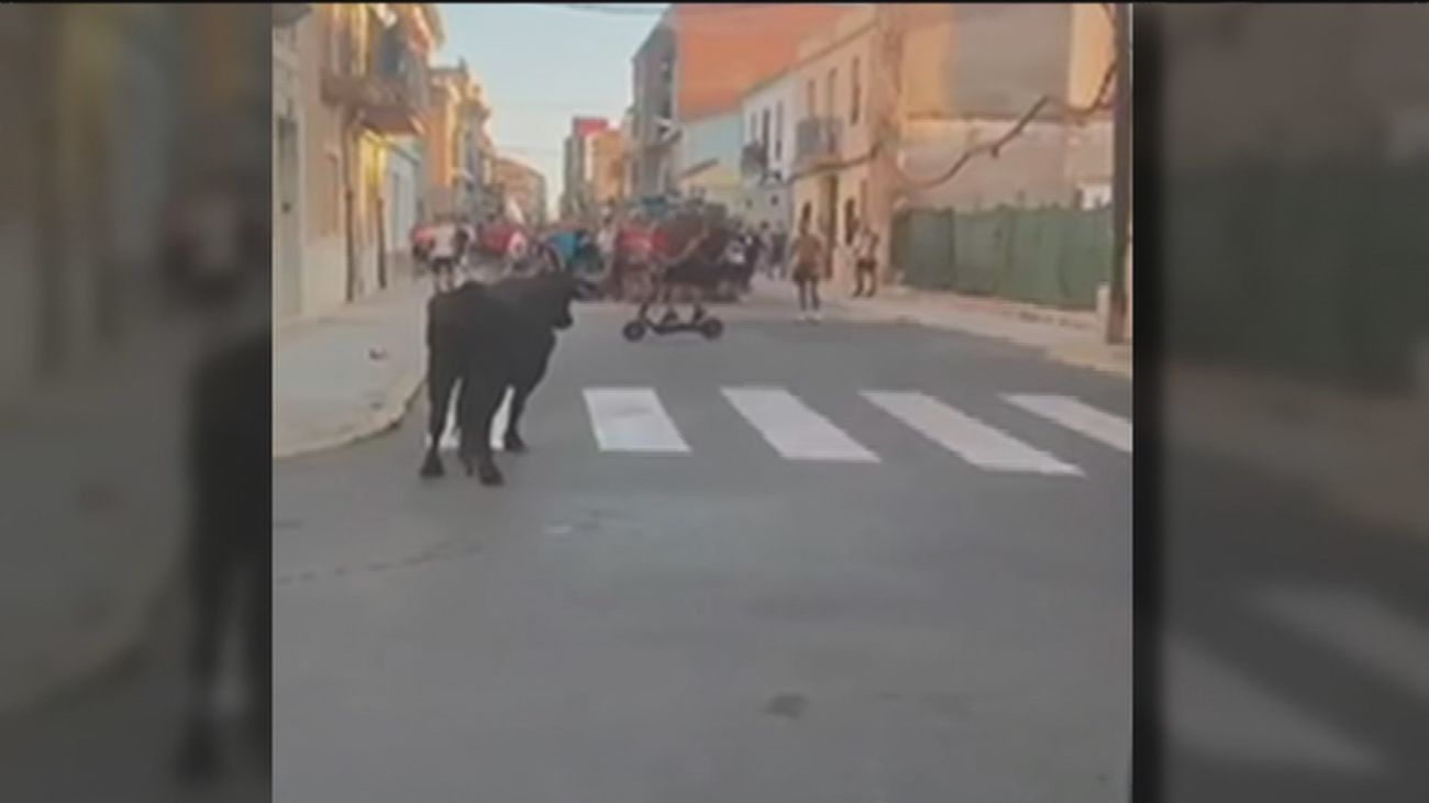 Multado con 800 euros por hacer recortes a una vaquilla... ¡En patinete eléctrico!