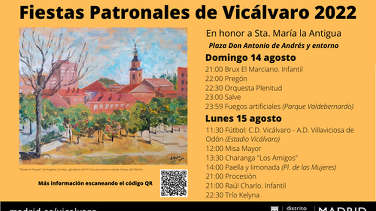 Cartel programa Fiestas Patronales de Vicálvaro 2022