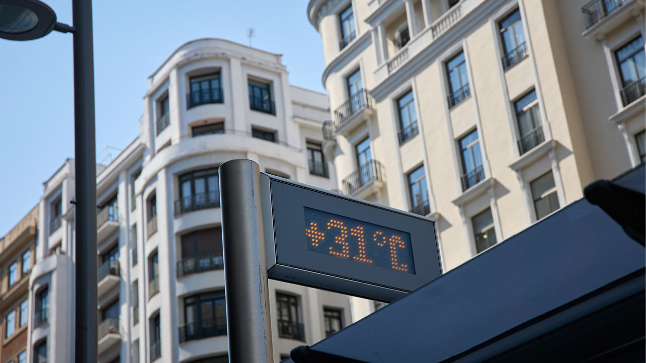 Termómetro en el centro de Madrid, a 31ºC