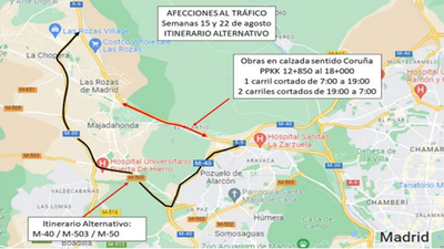Las obras en la A-6 volverán a provocar cortes desde esta medianoche al próximo viernes