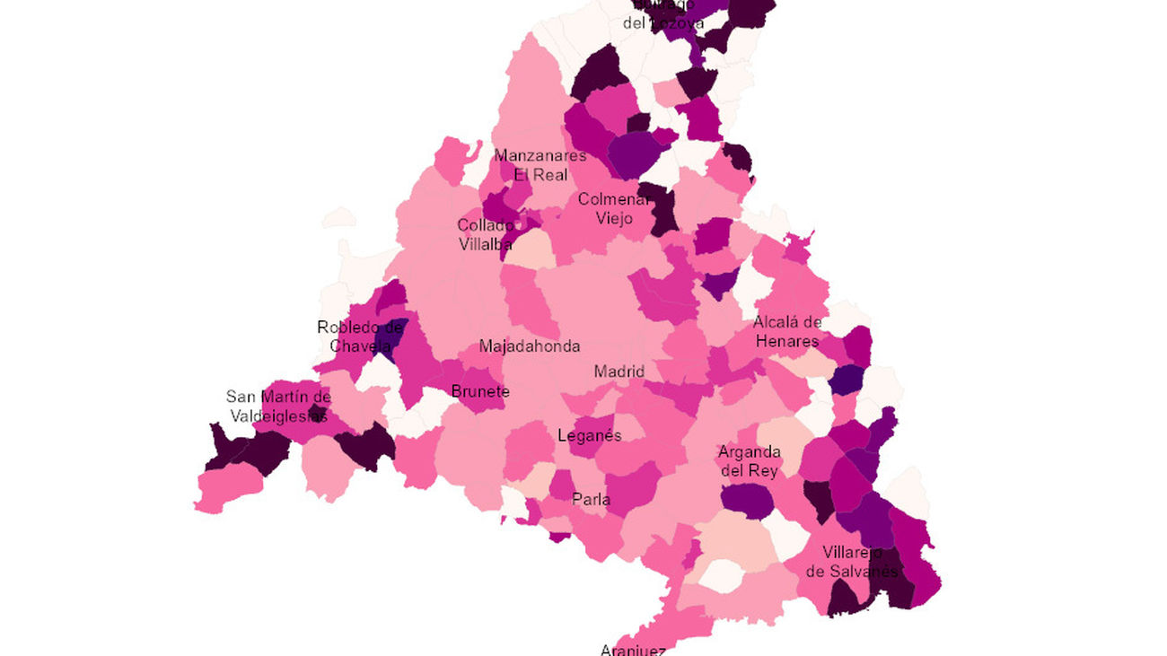 Mapa Covid de Madrid: estos son los pueblos y barrios que aún tienen pico de contagios