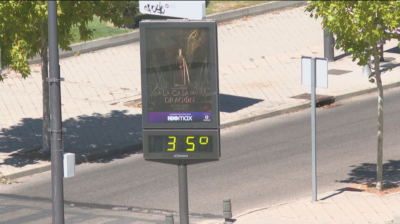 Termómetro con 35ºC en Madrid