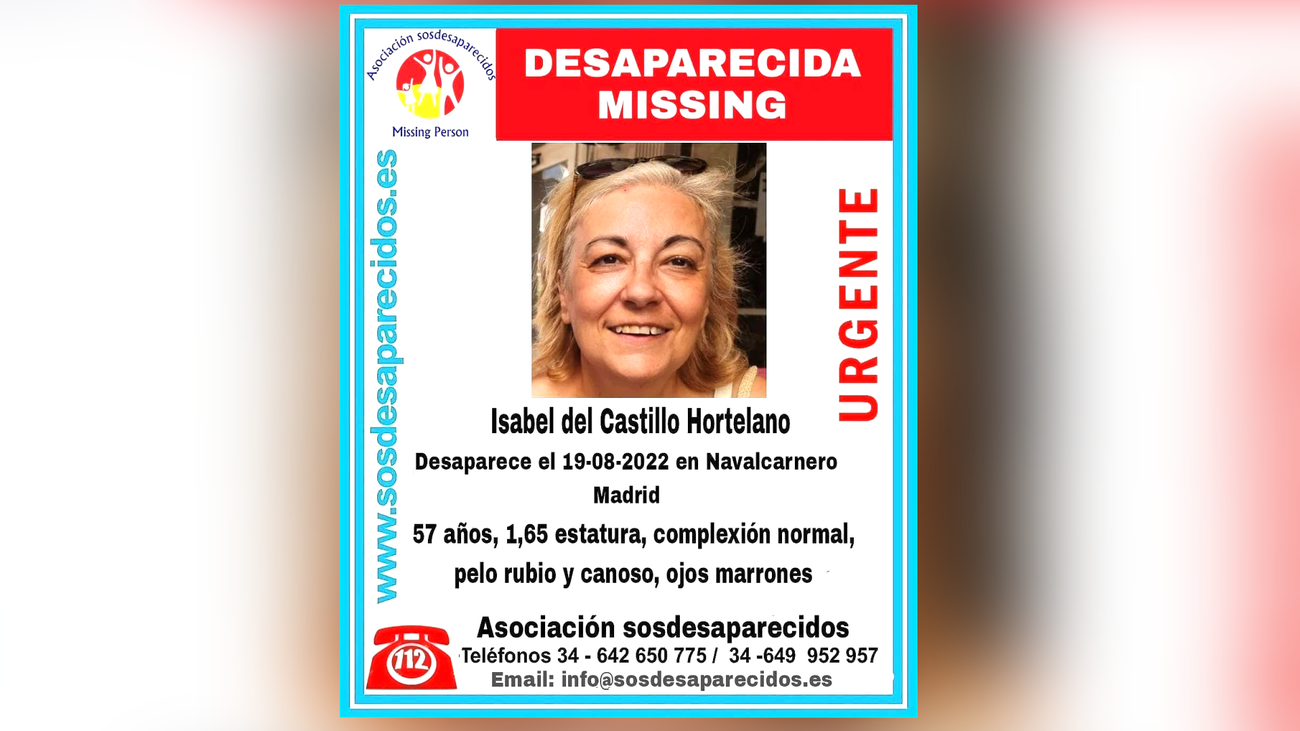Continúa la búsqueda desesperada de Isabel del Castillo, desaparecida en Navalcarnero