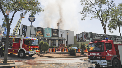 Aparatoso incendio en el Heron City de Las Rozas