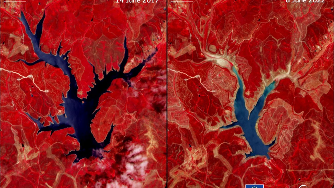 Las imágenes de satélite que muestran los estragos de la sequía en Europa