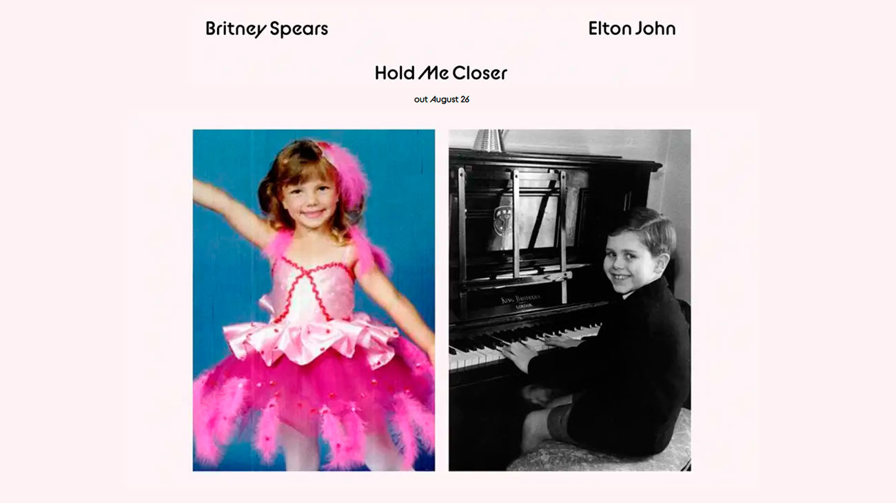Carátula 'Hold me closer' de Elton John y Britney Spears