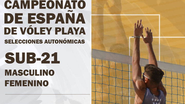 Cartel informativo Campeonato España de Vóley Playa por Autonomías sub-21 / Ayuntamiento de Madrid